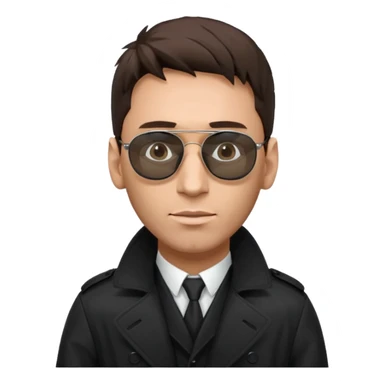 Lionel Messi in a black trench coat and sunglasses, Matrix style sticker