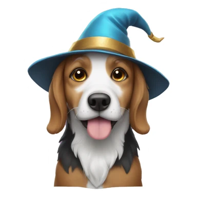 dog with wizard hat sticker