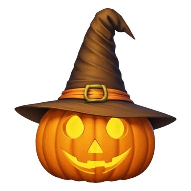 pumpkin with witch hat  sticker