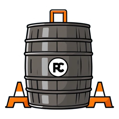 orange road construction barrel sticker