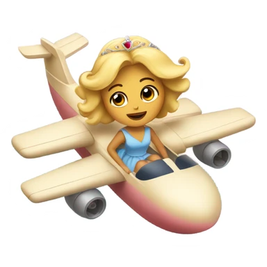 Princess flying in airplane  sticker
