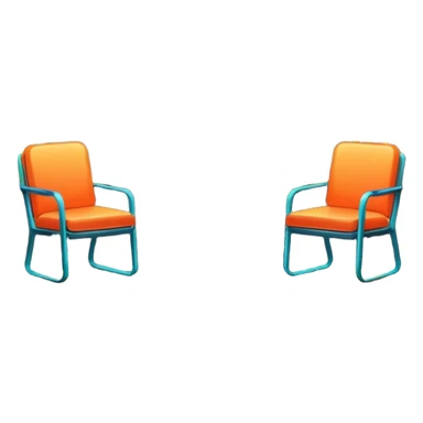 Window with neon reflection + empty chair, Apartment Windows. sticker