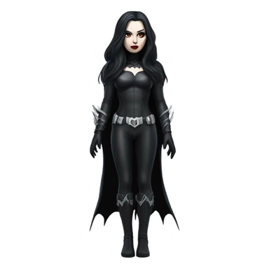 Gothic Batwoman white skin dark long hair full body sticker