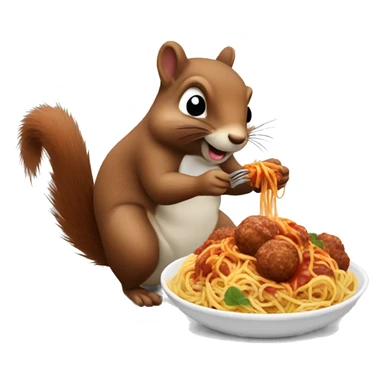 squirrel eating spaghetti and meatballs sticker
