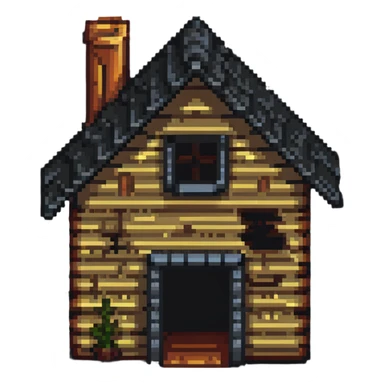 small log house sticker