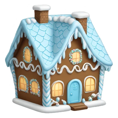 Cosy light blue gingerbread house  sticker