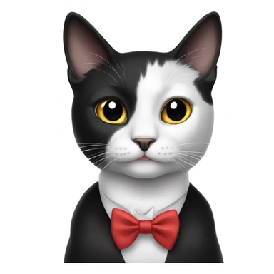 Black and white cat with bow tie  sticker