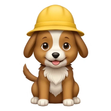puppy dog with hat yellow sticker