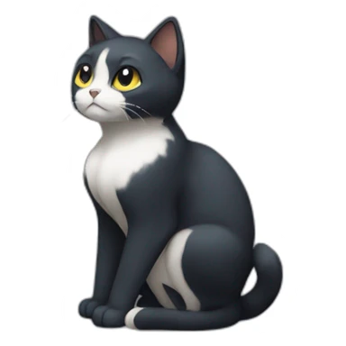 Sitting-bicolor-cat-dark-type-pokemon sticker