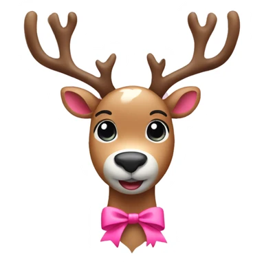 reindeer with pink bow sticker