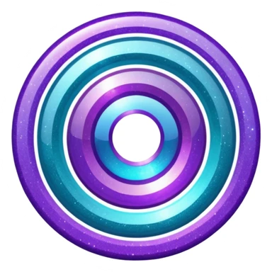 Glitter purple and cian inner circle sticker