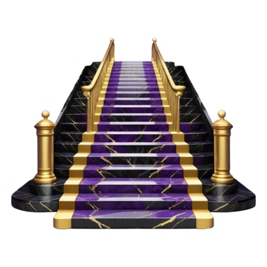 Luxurious black marble hallway stairs with gold and white accents  with with violet accents  sticker