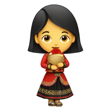Mariachi kissing traditional Vietnamese girl sticker