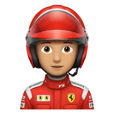 ferrari f1 driver headshot with helmet sticker