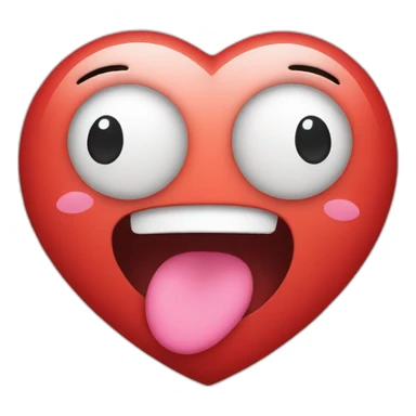 Heart with wink and kiss face sticker
