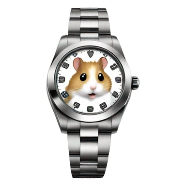 hamster shows what time it is on his rolex watch sticker