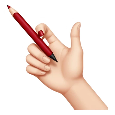 the hand writes with a dark red pen sticker