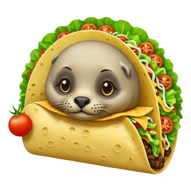 a seal as a taco  sticker