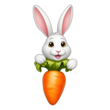 Lapin sur une carotte  sticker