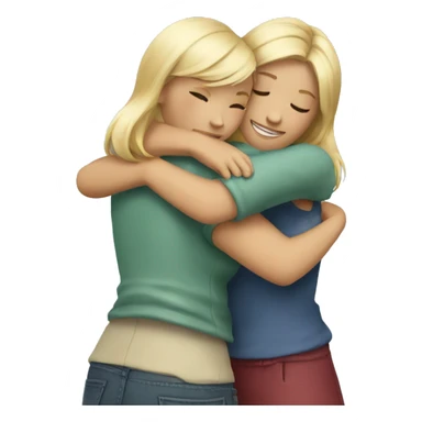 Hug two girlfriends sticker