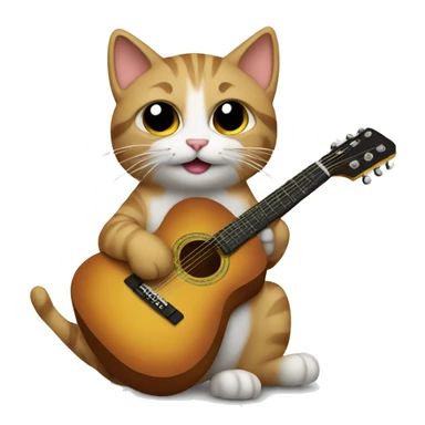 cat with guitar sticker