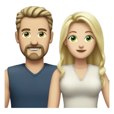 Brown hair green eyes goatee older man with blonde hair blue eyes woman sticker