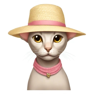 Hairless cat wearing a sunhat sticker