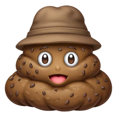 Poop wearing a hat sticker