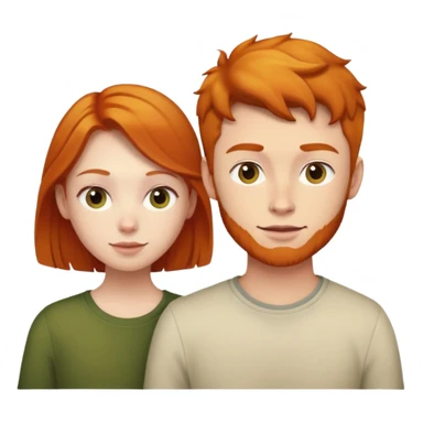 Ginger girl with young man sticker