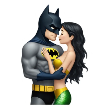 Batman kiss a marmaid girl sticker