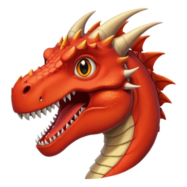 Dinosaur/dragon individual red scale, outline is black. sticker