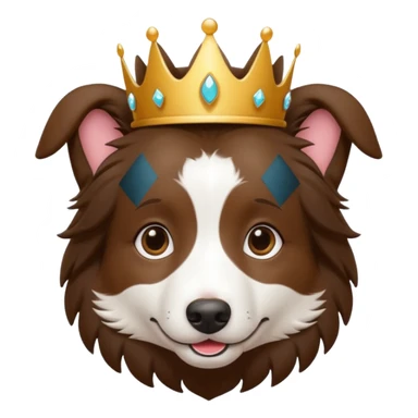 Border collie marrom usando uma tiara sticker