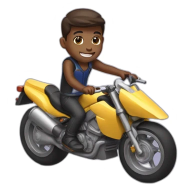 A boy riding a super bike sticker