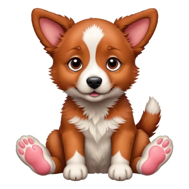 Red heeler puppy with paw raised sticker