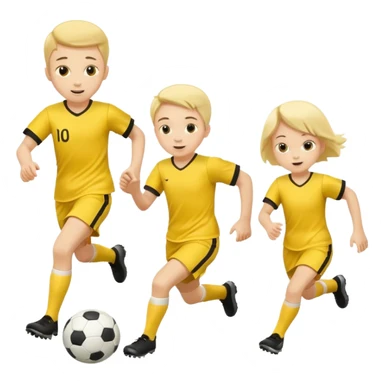 kids play soocer in yellow dress, boys sticker