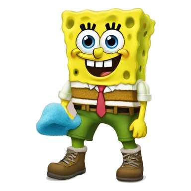 spongebob with uggs on sticker