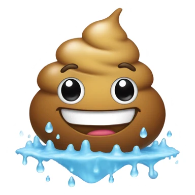 Poo emoji in a shower sticker