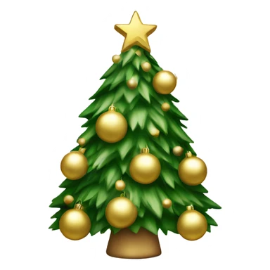 Christmas tree with white and gold decorations sticker