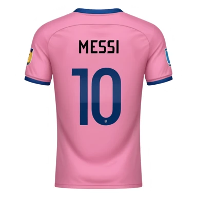 create an emoji of a pink football shirt that has MESSI 10 written on the back of it sticker