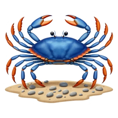 A blue crab with eight legs and two pincers sticker