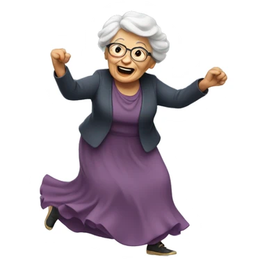 Old lady dancing sticker