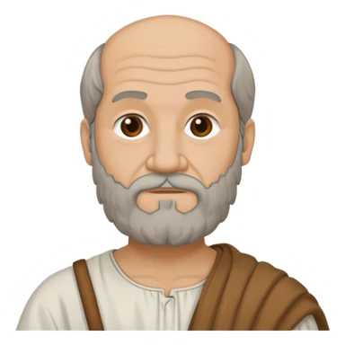 Aristotle drawing as a black outline icon, no fill, hand-drawn look sticker