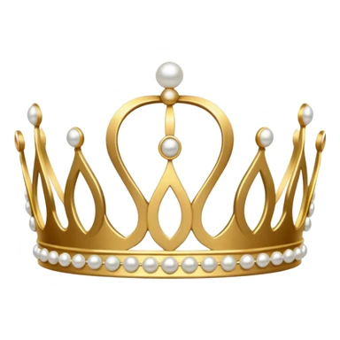 ornate gold tiara with pearls sticker