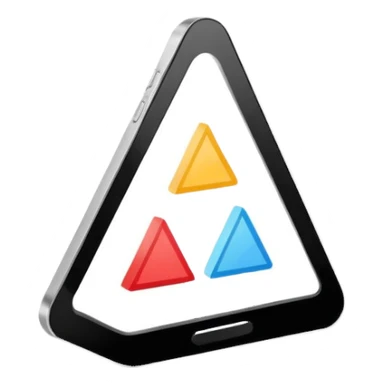 Minimalistic flat vector icon, iOS style, thin black contour on white background. Simple code window with a small play triangle in the corner, and a smartphone outline next to it. Clean, no text, no shadows sticker