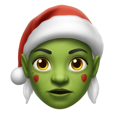 orc female warrior with santa hat sticker