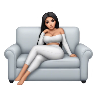 hyper-realistic kim kardashian lie on couch comfy sticker