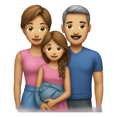 familia de papa, mama y 2 niños y 1 nia sticker