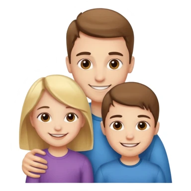 Big brother and small sister loving sticker