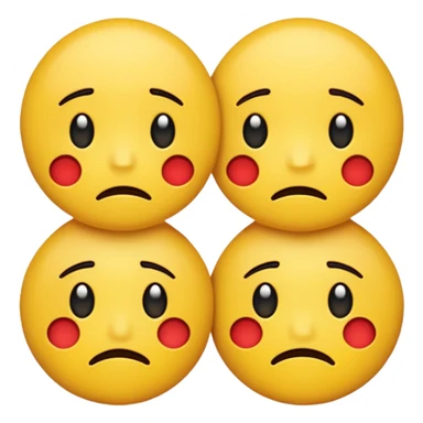two emojis not happy stuck together no pink cheeks only two  sticker