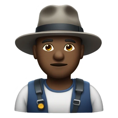 a black fat man with a propeller hat sticker